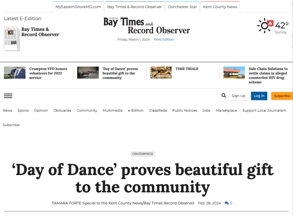 image of Bay times article